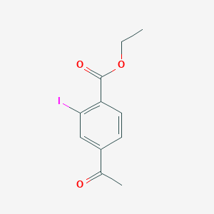 molecular formula C11H11IO3 B13667997 Ethyl 4-acetyl-2-iodobenzoate 