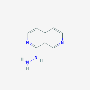 molecular formula C8H8N4 B13668021 1-Hydrazinyl-2,7-naphthyridine 