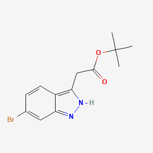 molecular formula C13H15BrN2O2 B13668036 tert-Butyl 2-(6-bromo-1H-indazol-3-yl)acetate 