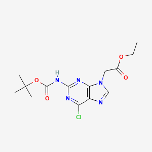 Ethyl 2-[2-(Boc-amino)-6-chloro-9H-purin-9-yl]acetate