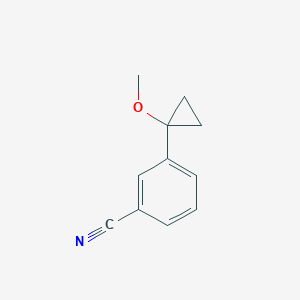 molecular formula C11H11NO B13668099 3-(1-Methoxycyclopropyl)benzonitrile 