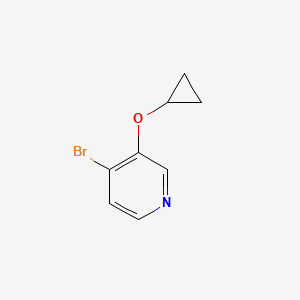 molecular formula C8H8BrNO B13668127 4-Bromo-3-cyclopropoxypyridine 