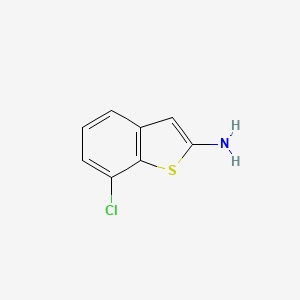 molecular formula C8H6ClNS B13668132 7-Chlorobenzo[b]thiophen-2-amine 