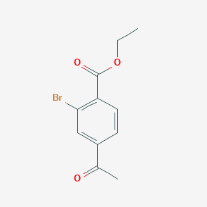 molecular formula C11H11BrO3 B13668169 Ethyl 4-acetyl-2-bromobenzoate 