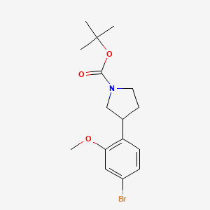 molecular formula C16H22BrNO3 B13668170 1-Boc-3-(4-bromo-2-methoxyphenyl)pyrrolidine 