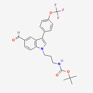 1-[3-(Boc-amino)propyl]-3-[4-(trifluoromethoxy)phenyl]-1H-indole-5-carbaldehyde