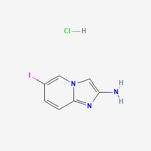 molecular formula C7H7ClIN3 B13668197 6-Iodoimidazo[1,2-a]pyridin-2-amine hydrochloride 