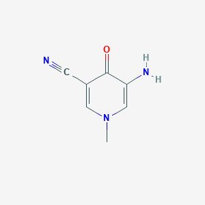 molecular formula C7H7N3O B13668226 5-Amino-1-methyl-4-oxo-1,4-dihydropyridine-3-carbonitrile 