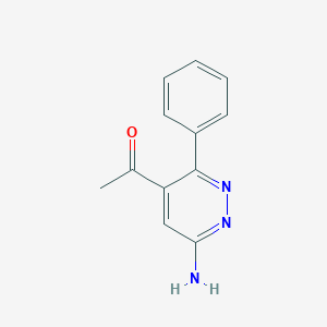 molecular formula C12H11N3O B13668245 1-(6-Amino-3-phenylpyridazin-4-yl)ethanone 