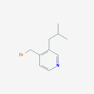 molecular formula C10H14BrN B13668256 4-(Bromomethyl)-3-isobutylpyridine 