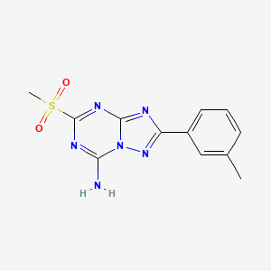 molecular formula C12H12N6O2S B13668470 5-(Methylsulfonyl)-2-(m-tolyl)-[1,2,4]triazolo[1,5-a][1,3,5]triazin-7-amine 