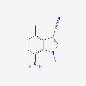 7-Amino-1,4-dimethyl-1H-indole-3-carbonitrile