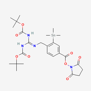 2,5-Dioxo-1-pyrrolidinyl 4-[(2,3-DI-boc-guanidino)methyl]-3-(trimethylstannyl)benzoate