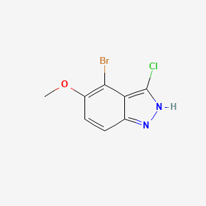 molecular formula C8H6BrClN2O B13668969 4-Bromo-3-chloro-5-methoxy-1H-indazole 