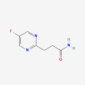 molecular formula C7H8FN3O B13669311 3-(5-Fluoropyrimidin-2-yl)propanamide 