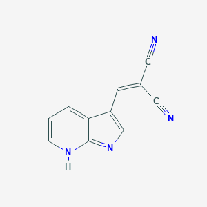 B136696 Propanedinitrile, 2-(1H-pyrrolo[2,3-B]pyridin-3-ylmethylene)- CAS No. 157561-99-4