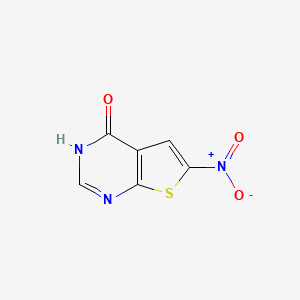 molecular formula C6H3N3O3S B1366994 6-硝基噻吩[2,3-D]嘧啶-4(3H)-酮 CAS No. 56844-41-8