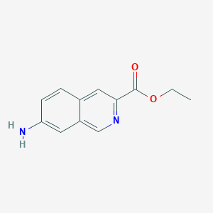 molecular formula C12H12N2O2 B13670191 Ethyl 7-aminoisoquinoline-3-carboxylate 