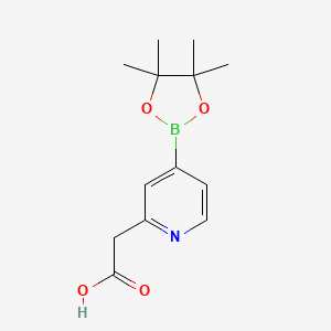 molecular formula C13H18BNO4 B13670370 2-(4-(4,4,5,5-Tetramethyl-1,3,2-dioxaborolan-2-yl)pyridin-2-yl)acetic acid 