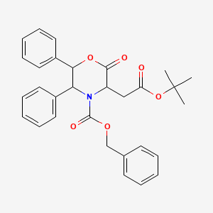 tert-Butyl 2-[(3R,5R,6S)-4-Cbz-2-oxo-5,6-diphenylmorpholin-3-yl]acetate