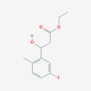 molecular formula C12H15FO3 B13670685 Ethyl 3-(5-Fluoro-2-methylphenyl)-3-hydroxypropanoate 