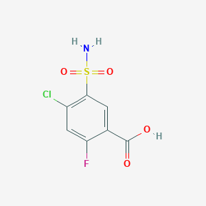 molecular formula C7H5ClFNO4S B1367073 4-Chloro-2-fluoro-5-sulfamoylbenzoic acid CAS No. 4793-22-0