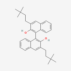 molecular formula C32H38O2 B13670836 (S)-3,3'-Bis(3,3-dimethylbutyl)-[1,1'-binaphthalene]-2,2'-diol 