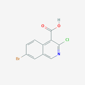 molecular formula C10H5BrClNO2 B13670865 7-Bromo-3-chloroisoquinoline-4-carboxylic acid 