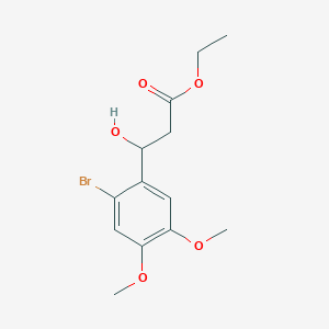 molecular formula C13H17BrO5 B13670868 Ethyl 3-(2-bromo-4,5-dimethoxyphenyl)-3-hydroxypropanoate 