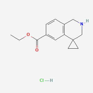 molecular formula C14H18ClNO2 B13670877 Ethyl 2',3'-dihydro-1'H-spiro[cyclopropane-1,4'-isoquinoline]-6'-carboxylate hydrochloride 