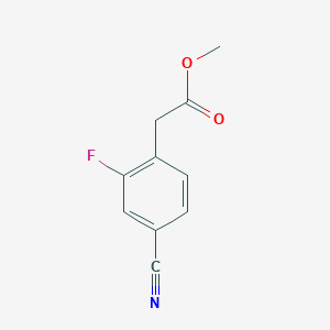 molecular formula C10H8FNO2 B13670917 Methyl 2-(4-cyano-2-fluorophenyl)acetate 