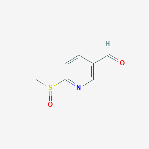 molecular formula C7H7NO2S B13670953 6-(Methylsulfinyl)nicotinaldehyde 