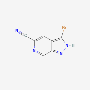 molecular formula C7H3BrN4 B13671000 3-Bromo-1H-pyrazolo[3,4-c]pyridine-5-carbonitrile 