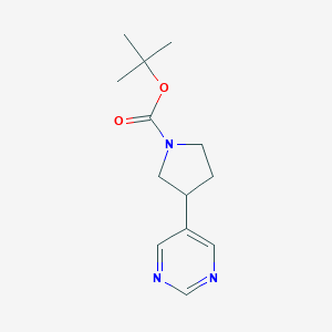 molecular formula C13H19N3O2 B13671014 5-(1-Boc-3-pyrrolidinyl)pyrimidine 