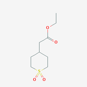 molecular formula C9H16O4S B13671317 ethyl 2-(1,1-dioxidotetrahydro-2H-thiopyran-4-yl)acetate 