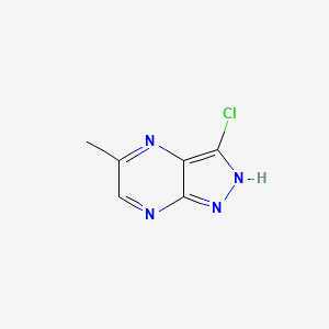 molecular formula C6H5ClN4 B13671395 3-Chloro-5-methyl-1H-pyrazolo[3,4-b]pyrazine 