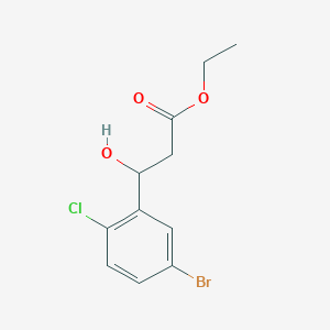 molecular formula C11H12BrClO3 B13671538 Ethyl 3-(5-Bromo-2-chlorophenyl)-3-hydroxypropanoate 