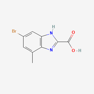 molecular formula C9H7BrN2O2 B13671577 6-Bromo-4-methylbenzimidazole-2-carboxylic Acid 