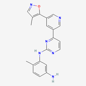 molecular formula C20H18N6O B13671646 6-Methyl-N1-[4-[5-(4-methyl-5-isoxazolyl)-3-pyridyl]-2-pyrimidinyl]benzene-1,3-diamine 