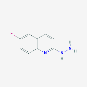 molecular formula C9H8FN3 B13671750 6-Fluoro-2-hydrazinylquinoline 