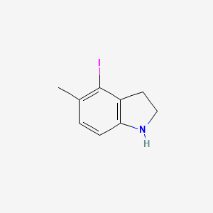 molecular formula C9H10IN B13671776 4-Iodo-5-methylindoline CAS No. 162100-96-1