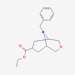 molecular formula C17H23NO3 B13671825 Ethyl 9-benzyl-3-oxa-9-azabicyclo[3.3.1]nonane-7-carboxylate 