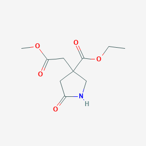 molecular formula C10H15NO5 B1367194 Ethyl 3-(2-methoxy-2-oxoethyl)-5-oxo-3-pyrrolidinecarboxylate 