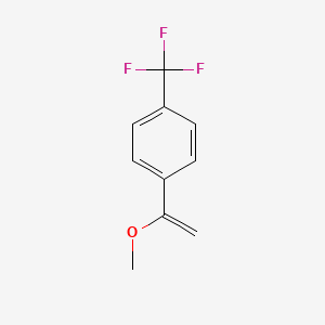 molecular formula C10H9F3O B13671992 Benzene, 1-(1-methoxyethenyl)-4-(trifluoromethyl)- 