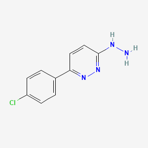 molecular formula C10H9ClN4 B1367214 3-(4-Chlorophenyl)-6-hydrazinopyridazine CAS No. 60478-25-3