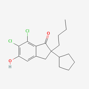 molecular formula C18H22Cl2O2 B13672571 2-Butyl-6,7-dichloro-2-cyclopentyl-5-hydroxy-2,3-dihydro-1H-inden-1-one 