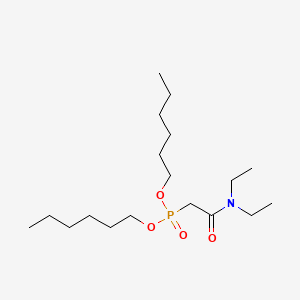 molecular formula C18H38NO4P B1367275 Phosphonic acid, ((diethylcarbamoyl)methyl)-, dihexyl ester CAS No. 7369-66-6