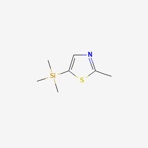 molecular formula C7H13NSSi B13672821 2-Methyl-5-(trimethylsilyl)thiazole 