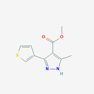 molecular formula C10H10N2O2S B1367301 methyl 5-methyl-3-(thiophen-3-yl)-1H-pyrazole-4-carboxylate 