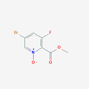 molecular formula C7H5BrFNO3 B13673062 5-Bromo-3-fluoro-2-(methoxycarbonyl)pyridine 1-oxide 